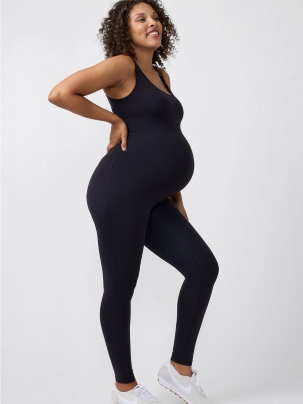 Isabel Maternity by Ingrid & Isabel Black Racerback Maternity Tank Jumpsuit - XL
